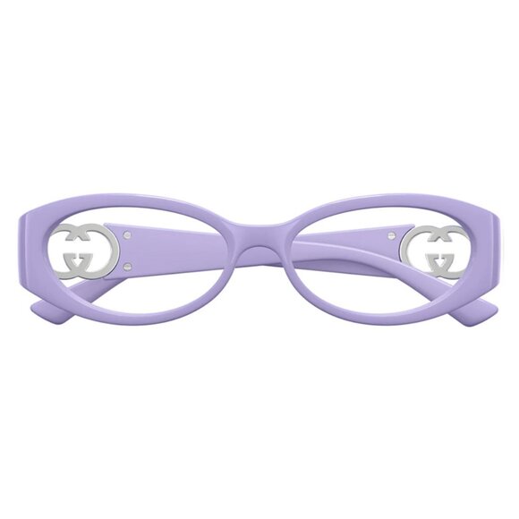 NEW GUCCI OVAL EYEGLASSES GUCCI GG1693O 003 VIOLET SILVER CLEAR EYEWEAR - Picture 2 of 3